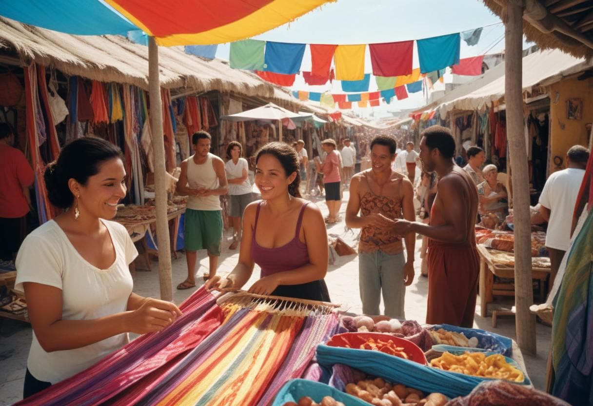 Colorful local market in Cancún